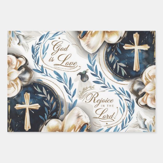 Bijbel en duif: geloof in actie inpakpapier vel (Voorkant 2)