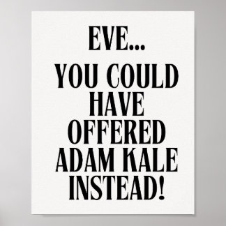 Bijbel Humor Adam en Eva Poster