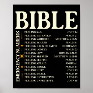 Bijbel Noodnummers - Grappige Christelijke Bijbel Poster