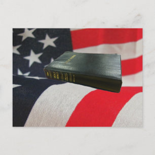 Bijbel op Amerikaanse vlag Briefkaart