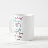 Bijbel, Proverbs 31:25, ze is in sterkte geklokt Koffiemok (Voorkant links)