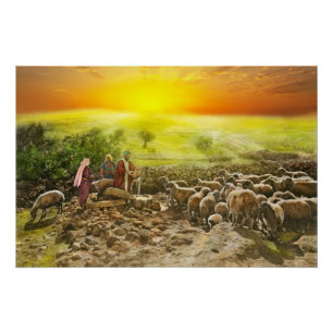 Bijbel - Psalm 23 - Mijn beker runneth over 1920 Perfect Poster