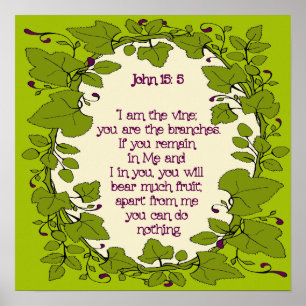 Bijbel Schrift Johannes 15 : 5 Poster Archiefpapi