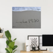 Bijbel Strandkunst poster - Lucas 19:10 (Thuiskantoor)