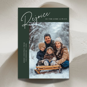 Bijbel Verheugt Religieuze Kerstfoto Groen Feestdagenkaart