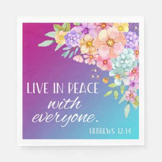 Bijbel Verse Bloemen Vierkante Servetten (Voorkant)