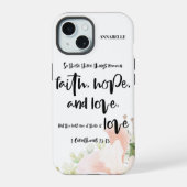 Bijbel Verse Floral iPhone 15 Hoesje (Achterkant)