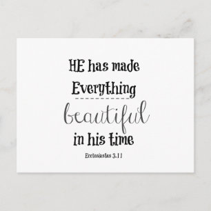 Bijbel Verse: He has made everything beautiful Briefkaart
