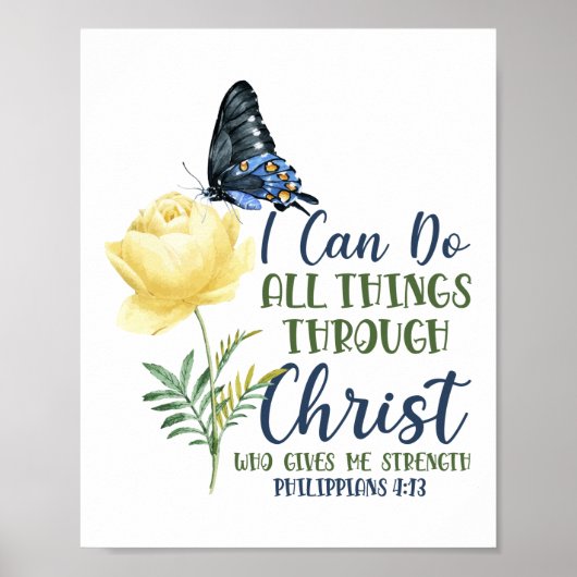 Bijbel Verse I Can Do All The Things Through Chris Poster (Voorkant)