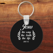 Bijbel verse Jezus hoe de waarheid het leven John Sleutelhanger (Voorkant)