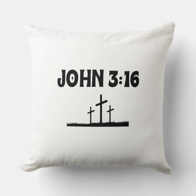 Bijbel Verse John 3:16 Kussen (Voorkant)