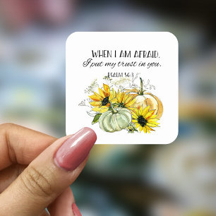 Bijbel verse psalm Sunflower Round Sticker