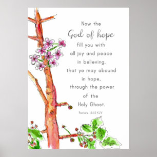 Bijbel Verse Romans 15:13 God of Hope Poster