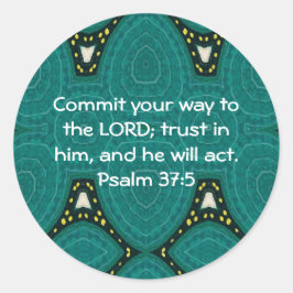 Bijbel verteert Motivatie scripts Psalm 37:5 Ronde Sticker