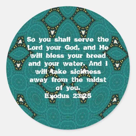 Bijbel verveelt het Healing Scripture Quote Exodus Ronde Sticker (Voorkant)