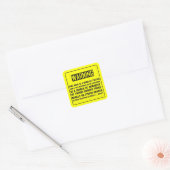 Bijbel Waarschuwingslabel Vierkante Sticker (Envelop)