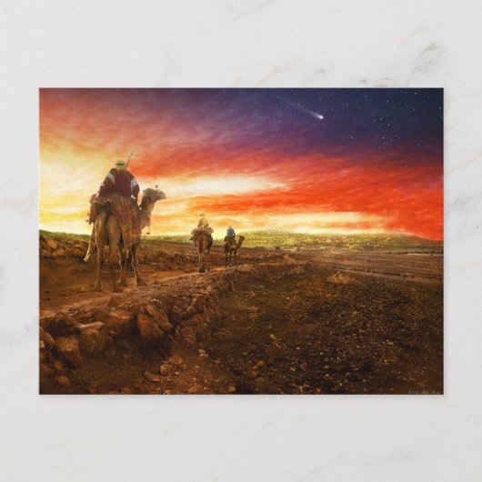 Bijbel - Wise mannen - The Magi arriveert 1920 Briefkaart (Voorkant)