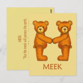 Bijbelbare Beren ~ Meek Scripting Briefkaart (Voorkant / Achterkant)