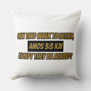 Bijbelbare versie van Amos 3:3 KJV-scripts Kussen