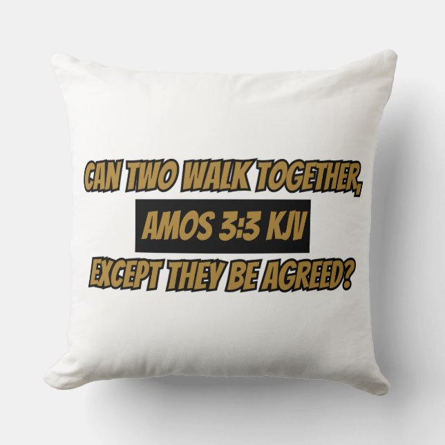 Bijbelbare versie van Amos 3:3 KJV-scripts Kussen (Voorkant)