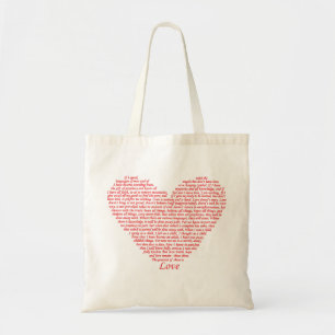 Bijbelcitaat 1 Corinthians 13 Love Heart Art Desig Tote Bag