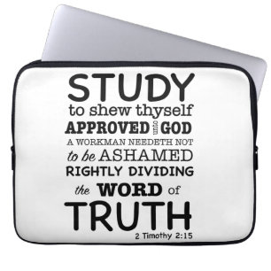 Bijbelcitaat 2 Timothy 2:15 Laptop Sleeve