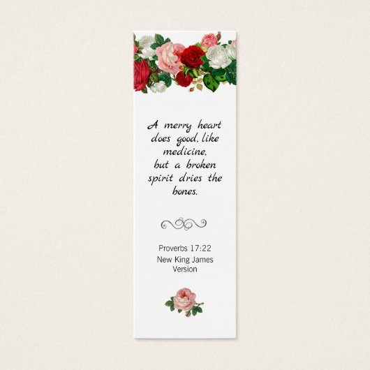 Bijbelcitaat voor scripts Floral Rosy Bladwijzer Mini Visitekaartjes (Voorkant)