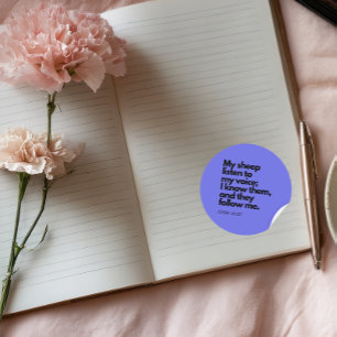 Bijbelcitaten: Johannes 10:27, Bijbelvers #3 Ronde Sticker
