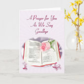 Bijbelgebed en roos bij het afscheid kaart (Gele Bloem)