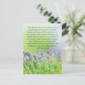 Bijbelpassage, blauwe gordels dicht briefkaart (Staand voorkant)