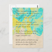 Bijbelpassage, grunge bloemen briefkaart 2 (Voorkant / Achterkant)