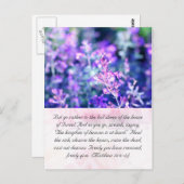 Bijbelpassage, lavender briefkaart (Voorkant / Achterkant)