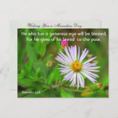 Bijbelprijsopgave - Proverbs 22:9 - Briefkaart van (Voorkant / Achterkant)