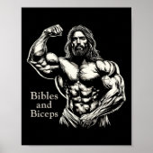 Bijbels en biceps - Grappige bodybuilding Jesus Gy Poster (Voorkant)