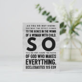 Bijbels geïnspireerd Briefkaart - Prediker 11:5 (Staand voorkant)