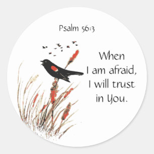 Bijbelschrift Psalm 56:3 Vertrouwen in u, Natuur Ronde Sticker
