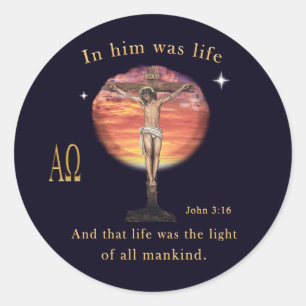 Bijbelschrift Ronde Sticker