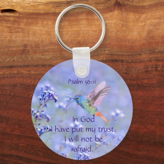 Bijbelscript Psalm 56:11 Niet scherp Quote Ke Sleutelhanger (Voorkant)