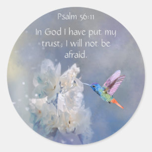 Bijbelscript Psalm 56:11 Niet te bepalen prijsopga Ronde Sticker