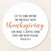 Bijbelscript Thanksgiving Ronde Kartonnen Onderzetter (Voorkant)