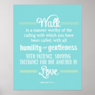 Bijbelscriptfesians 4:1-2 poster