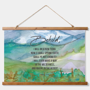 Bijbelscriptie Isaiah 43 Behold Desert Mountains Hangend Wandkleed
