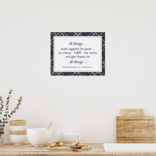 Bijbelscriptieresultaat bijv. poster (Keuken)