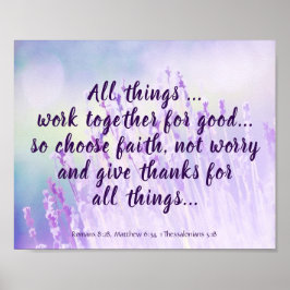 Bijbelscripts Aanmoedigingscitaten voor Paarse ven Poster