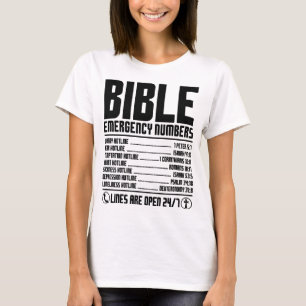 Bijbelse alarmnummers Heilige Hotline T-shirt