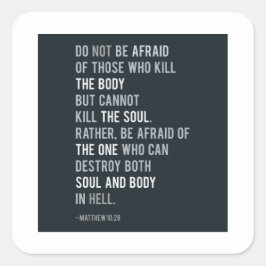Bijbelse angst Niet bang voor typografie Vierkante Sticker