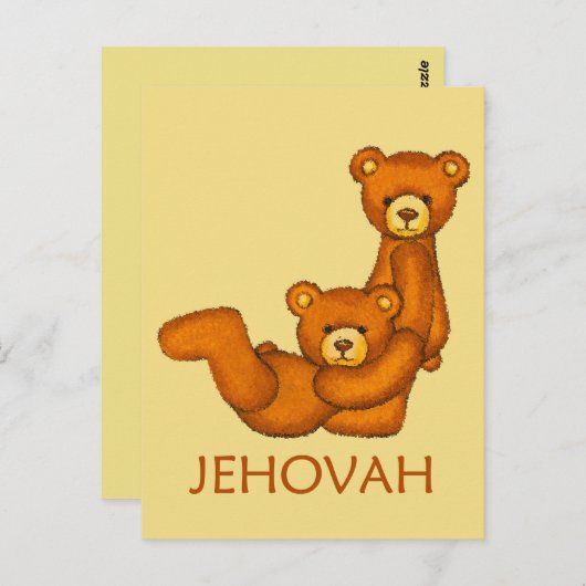 Bijbelse Beren ~ Serve Jehovah Scripting Briefkaart (Voorkant / Achterkant)