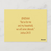 Bijbelse Beren ~ Serve Jehovah Scripting Briefkaart (Achterkant)