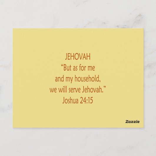 Bijbelse Beren ~ Serve Jehovah Scripting Briefkaart (Achterkant)