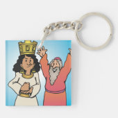 Bijbelse Koningin en Profeet op geloof gebaseerde  Sleutelhanger (Achterkant)